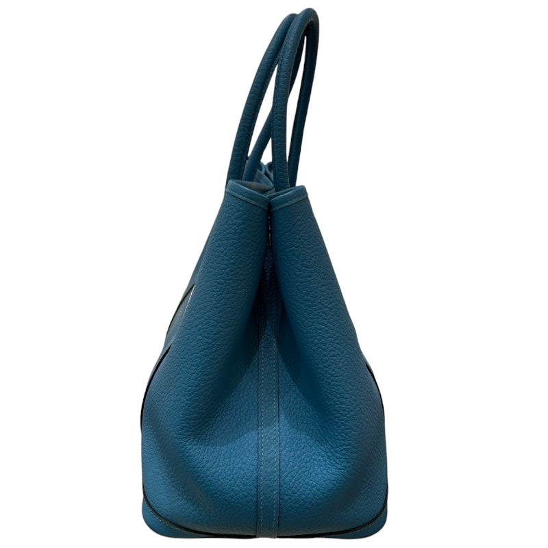 エルメス HERMES ガーデンパーティPM ▢R刻 ターコイズ/シルバー金具 カントリー レディース トートバッグ