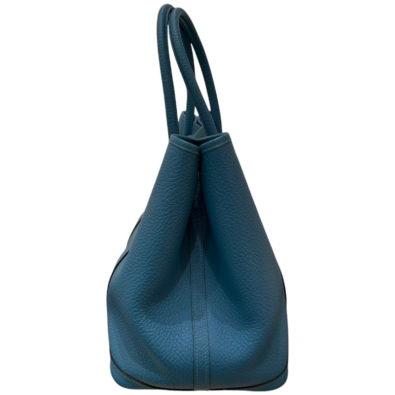 エルメス HERMES ガーデンパーティPM ▢R刻 ターコイズ/シルバー金具 カントリー レディース トートバッグ