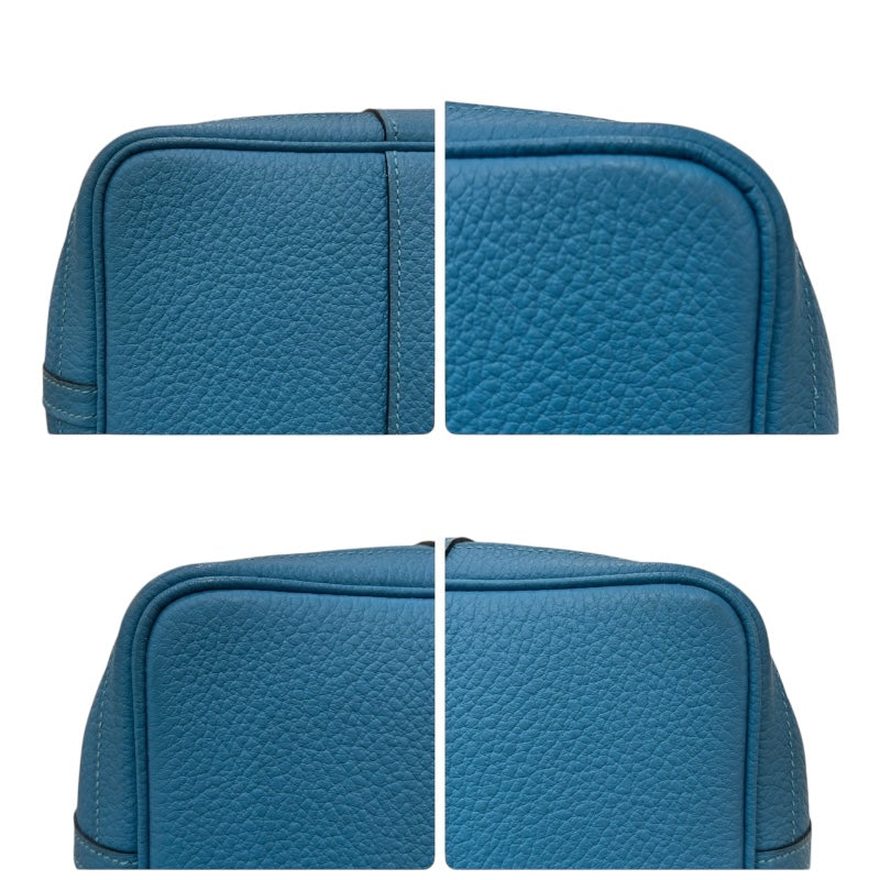 エルメス HERMES ガーデンパーティPM ▢R刻 ターコイズ/シルバー金具 カントリー レディース トートバッグ