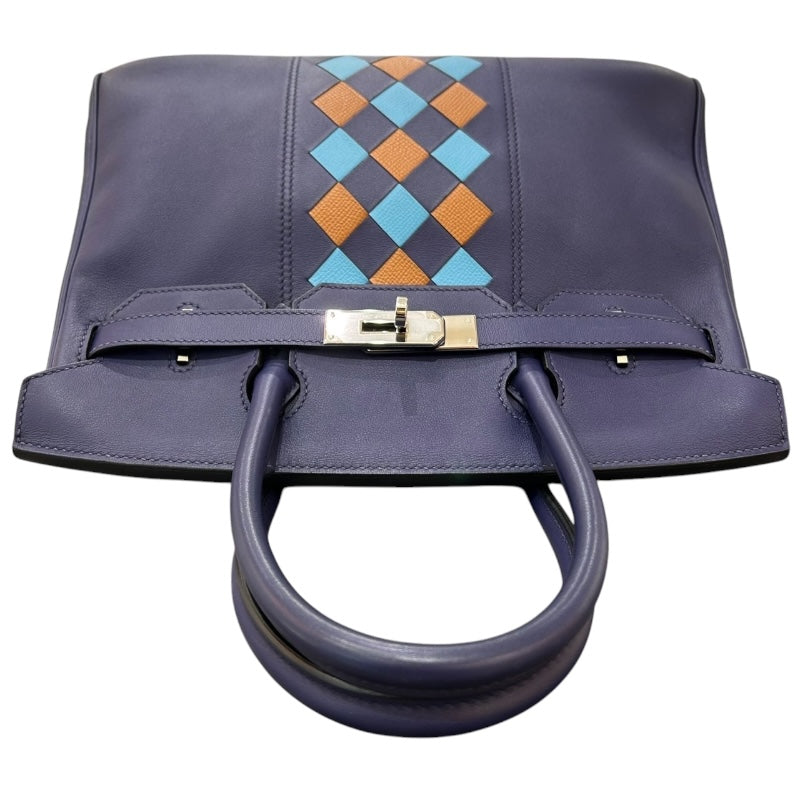 エルメス HERMES バーキン30　トレサージュ D刻 ブルーアンクル/SV金具 スイフト/エプソン レディース ハンドバッグ