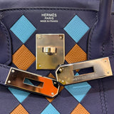 エルメス HERMES バーキン30　トレサージュ D刻 ブルーアンクル/SV金具 スイフト/エプソン レディース ハンドバッグ