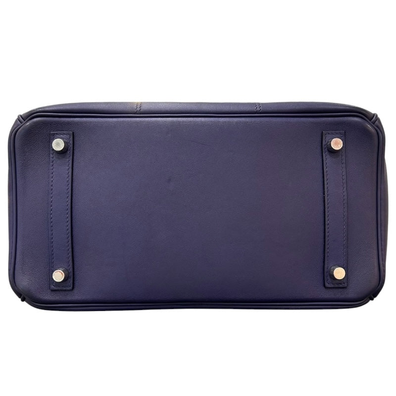 エルメス HERMES バーキン30　トレサージュ D刻 ブルーアンクル/SV金具 スイフト/エプソン レディース ハンドバッグ