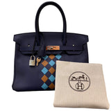 エルメス HERMES バーキン30　トレサージュ D刻 ブルーアンクル/SV金具 スイフト/エプソン レディース ハンドバッグ