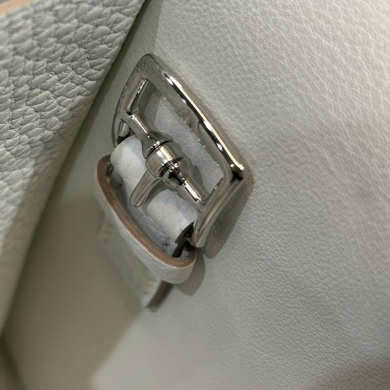 エルメス HERMES アルザン31 X刻印 ホワイト・シルバー金具 トリヨンクレマンス ユニセックス ハンドバッグ