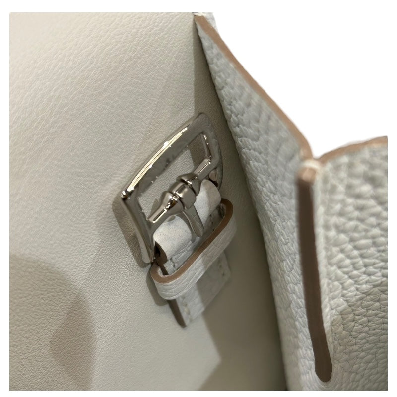 エルメス HERMES アルザン31 X刻印 ホワイト・シルバー金具 トリヨンクレマンス ユニセックス ハンドバッグ
