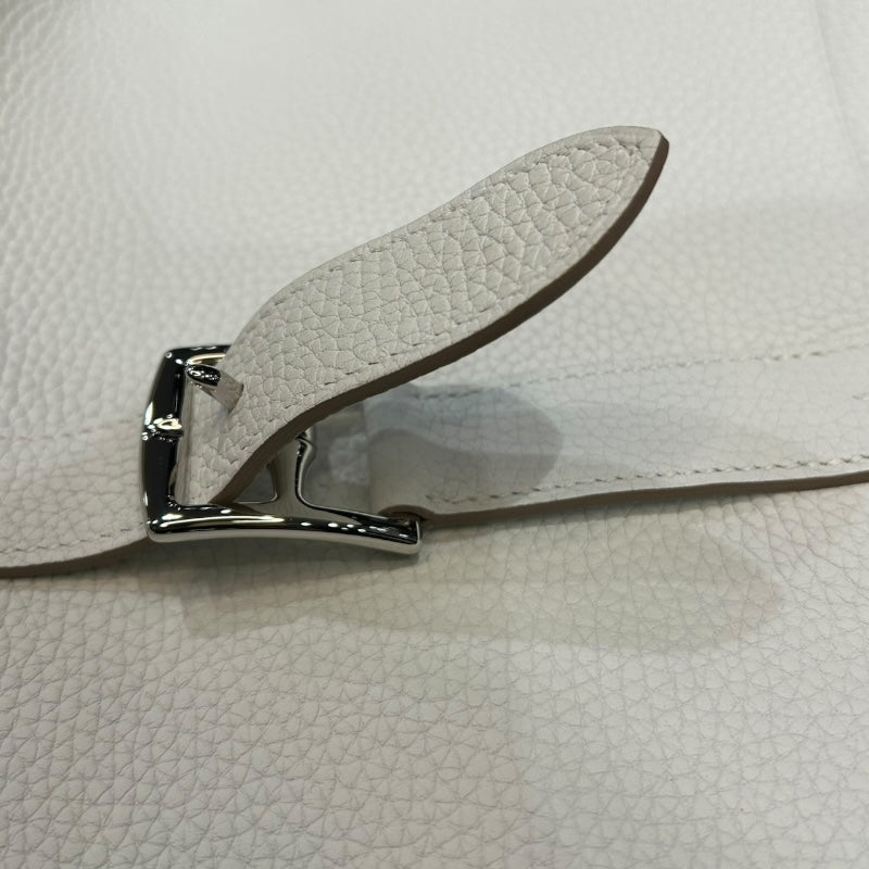 エルメス HERMES アルザン31 X刻印 ホワイト・シルバー金具 トリヨンクレマンス ユニセックス ハンドバッグ