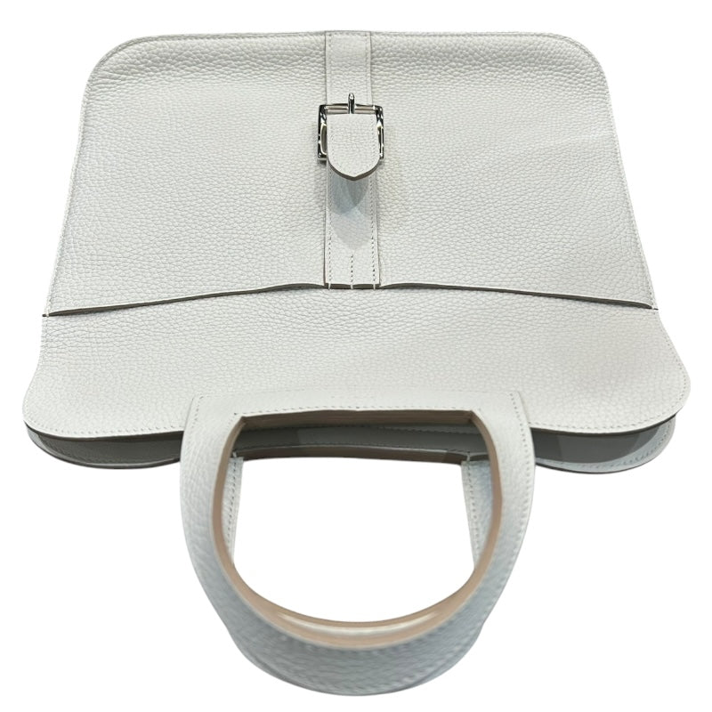 エルメス HERMES アルザン31 X刻印 ホワイト・シルバー金具 トリヨンクレマンス ユニセックス ハンドバッグ