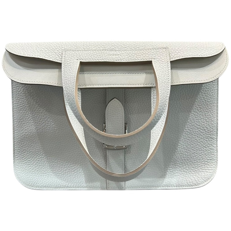 エルメス HERMES アルザン31 X刻印 ホワイト・シルバー金具 トリヨンクレマンス ユニセックス ハンドバッグ
