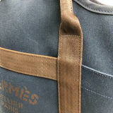 エルメス HERMES サックドパンサージュ D刻 ネイビー シルバー金具 トワル ユニセックス トートバッグ