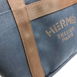 エルメス HERMES サックドパンサージュ D刻 ネイビー シルバー金具 トワル ユニセックス トートバッグ