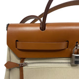 エルメス HERMES エールバッグジップPM B刻 ベージュ×ゴールド シルバー金具  トワル/ハンター レディース ショルダーバッグ