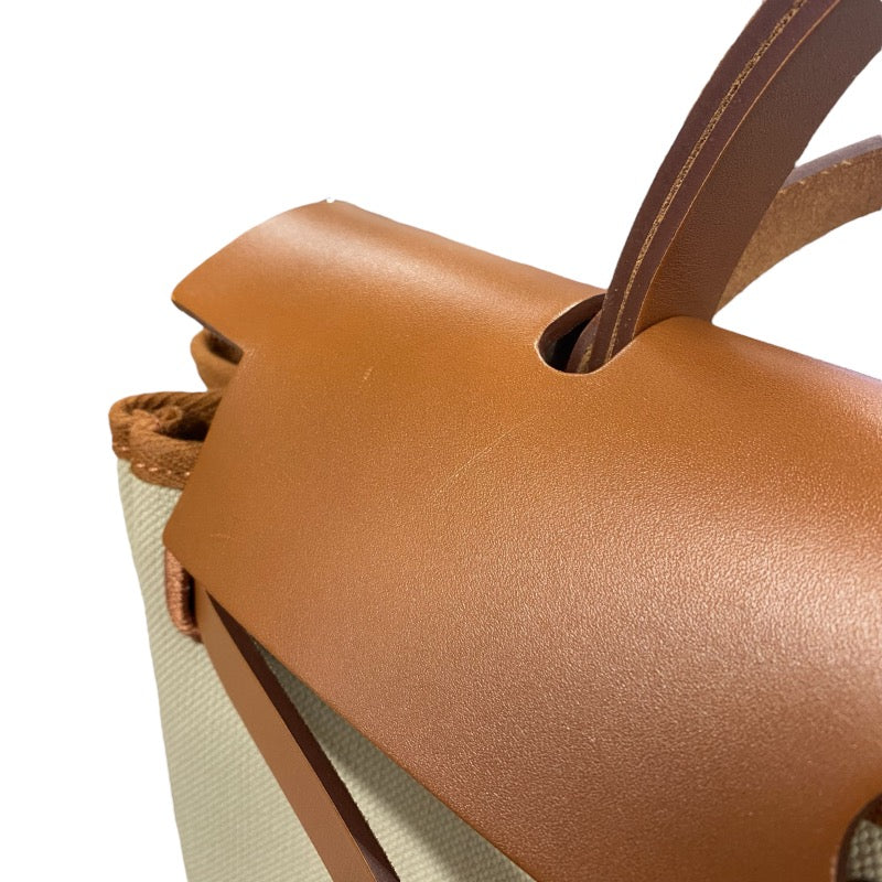 エルメス HERMES エールバッグジップPM B刻 ベージュ×ゴールド シルバー金具  トワル/ハンター レディース ショルダーバッグ