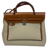 エルメス HERMES エールバッグジップPM B刻 ベージュ×ゴールド シルバー金具  トワル/ハンター レディース ショルダーバッグ