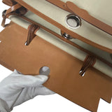 エルメス HERMES エールバッグジップPM B刻 ベージュ×ゴールド シルバー金具  トワル/ハンター レディース ショルダーバッグ
