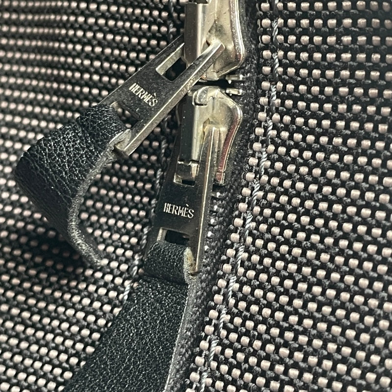 エルメス HERMES エールライン ブリーフケース グレー ナイロンキャンバス レディース ショルダーバッグ