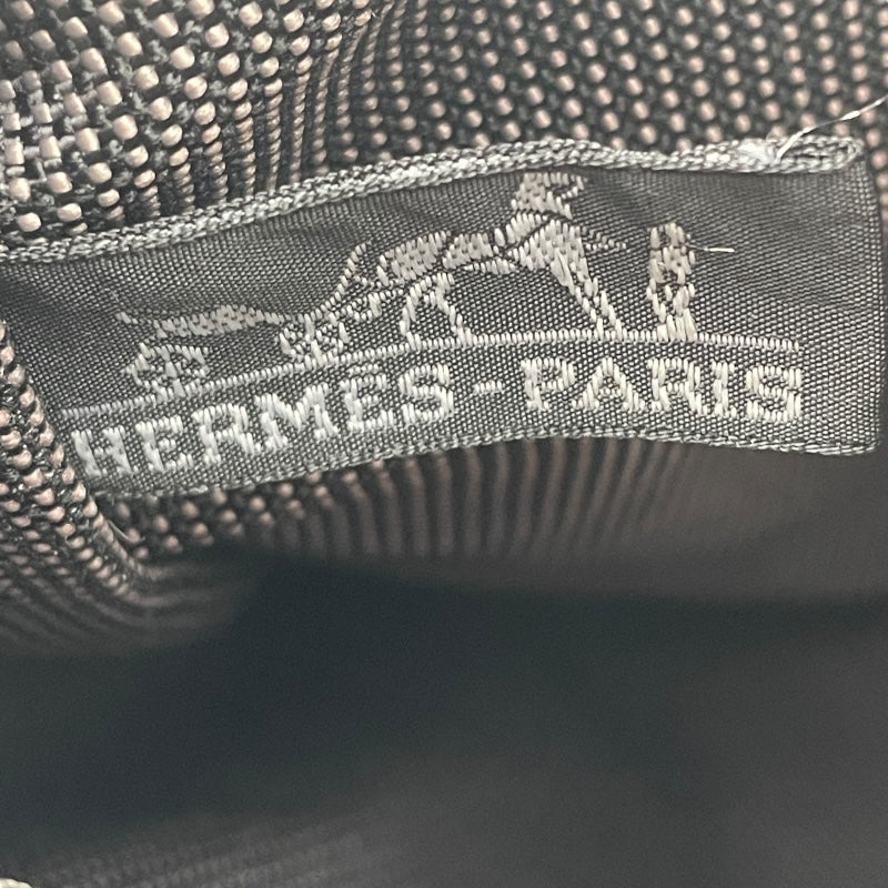エルメス HERMES エールライン ブリーフケース グレー ナイロンキャンバス レディース ショルダーバッグ