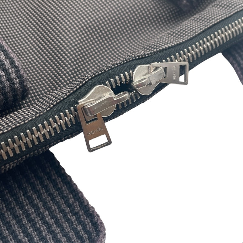 エルメス HERMES エールライン ブリーフケース グレー ナイロンキャンバス レディース ショルダーバッグ