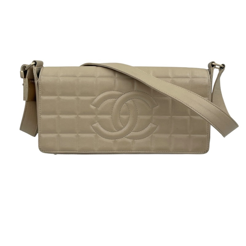 シャネル CHANEL チョコバーハンドバッグ A17370 ベージュ ラムスキン レディース ハンドバッグ
