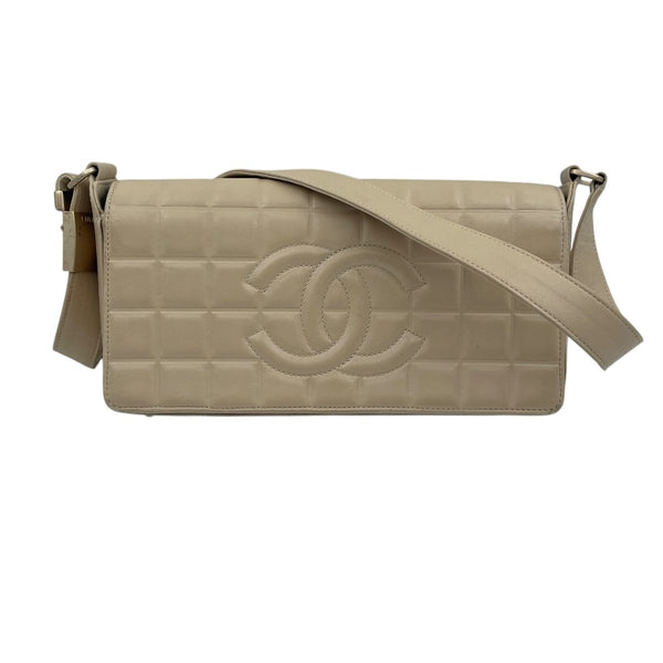 シャネル CHANEL チョコバーハンドバッグ A17370 ベージュ ラムスキン レディース ハンドバッグ