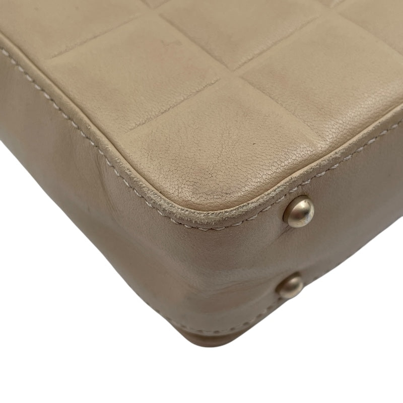 シャネル CHANEL チョコバーハンドバッグ A17370 ベージュ ラムスキン レディース ハンドバッグ