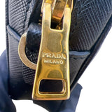 プラダ PRADA サフィアーノ ミニカメラバッグ 1BH036 ブラック ゴールド金具 サフィアーノレザー レディース ショルダーバッグ