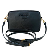 プラダ PRADA サフィアーノ ミニカメラバッグ 1BH036 ブラック ゴールド金具 サフィアーノレザー レディース ショルダーバッグ