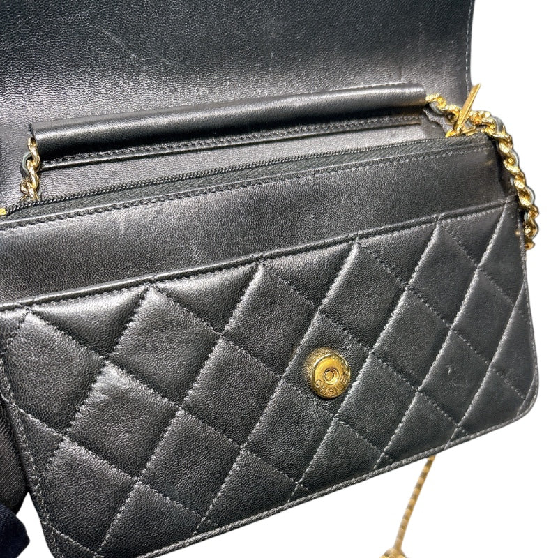 シャネル CHANEL マトラッセ チェーンウォレット AP0250 ブラック 