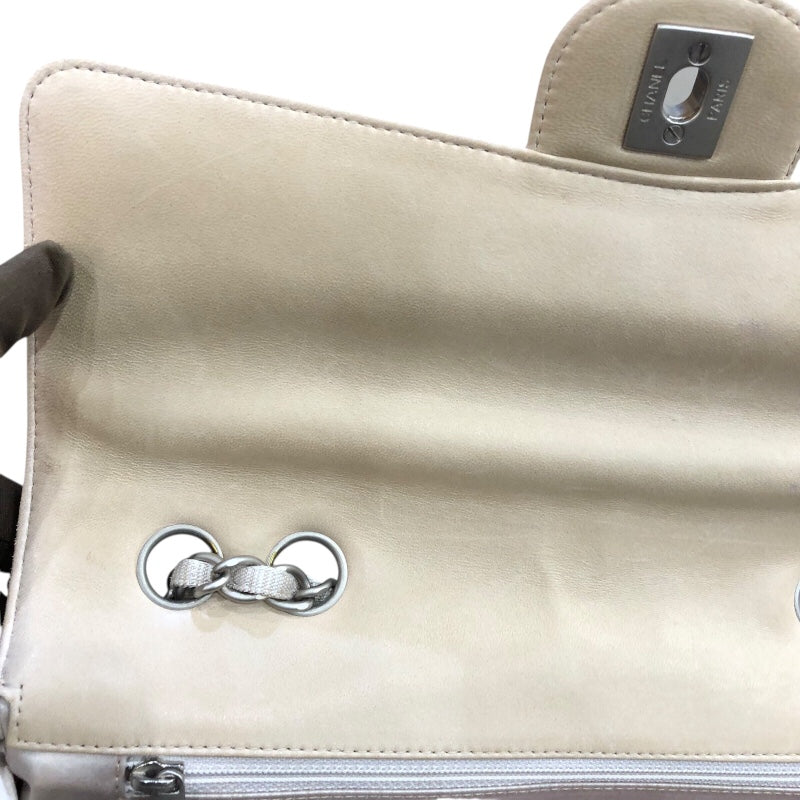 シャネル CHANEL ニュートラベルライン チェーンショルダー A15285 ベージュ SV金具 ナイロンジャガード レディース ショルダーバッグ