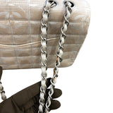 シャネル CHANEL ニュートラベルライン チェーンショルダー A15285 ベージュ SV金具 ナイロンジャガード レディース ショルダーバッグ