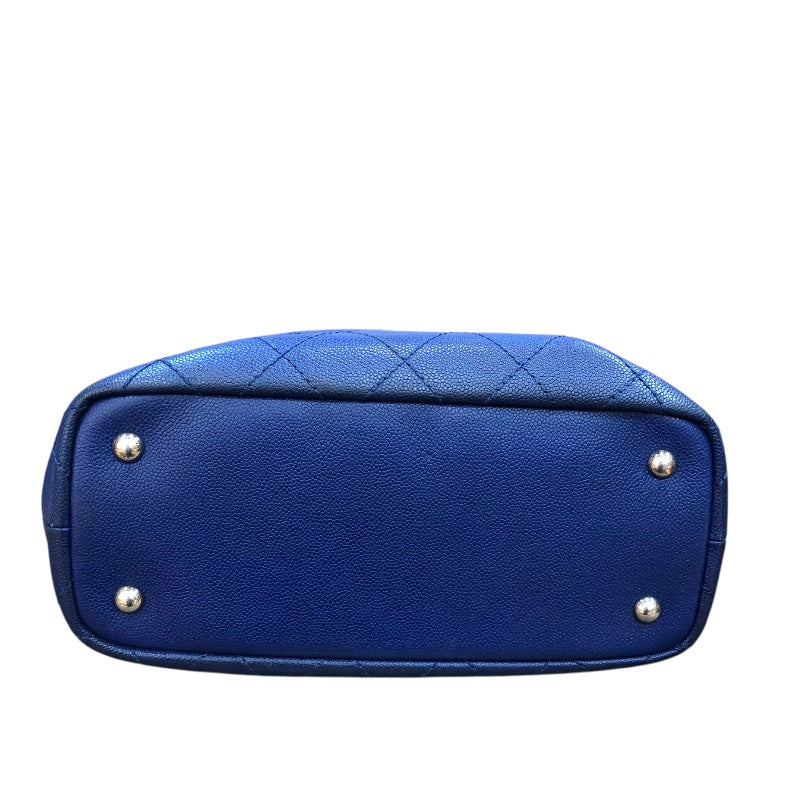 シャネル CHANEL オンザロード　ワイルドステッチ トートバッグ A92211 ネイビー　SV金具 キャビアスキン ユニセックス トートバッグ