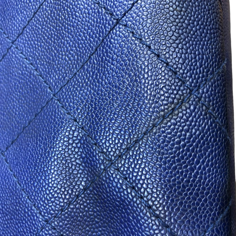シャネル CHANEL オンザロード　ワイルドステッチ トートバッグ A92211 ネイビー　SV金具 キャビアスキン ユニセックス トートバッグ