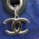 シャネル CHANEL オンザロード　ワイルドステッチ トートバッグ A92211 ネイビー　SV金具 キャビアスキン ユニセックス トートバッグ