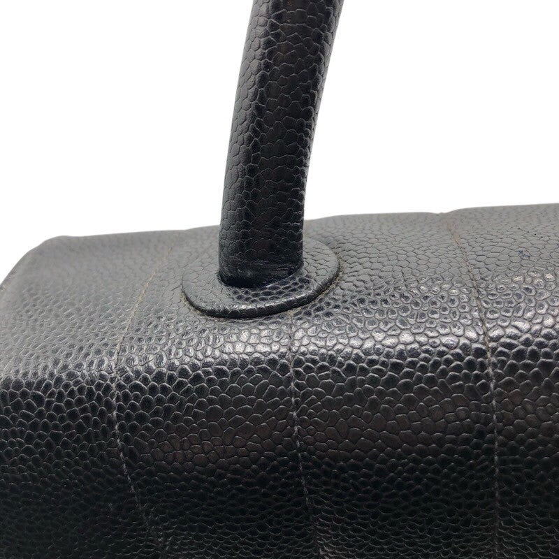 シャネル CHANEL ターンロックマドモアゼルハンドバッグ ブラック　GD金具 キャビアスキン レディース ハンドバッグ