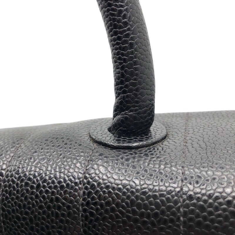 シャネル CHANEL ターンロックマドモアゼルハンドバッグ ブラック　GD金具 キャビアスキン レディース ハンドバッグ