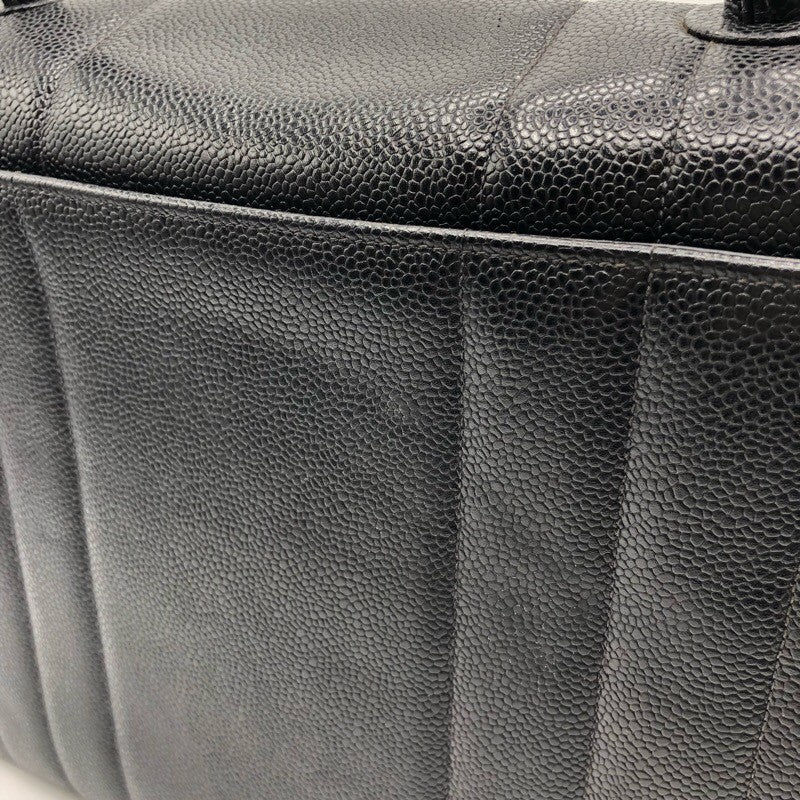 シャネル CHANEL ターンロックマドモアゼルハンドバッグ ブラック　GD金具 キャビアスキン レディース ハンドバッグ