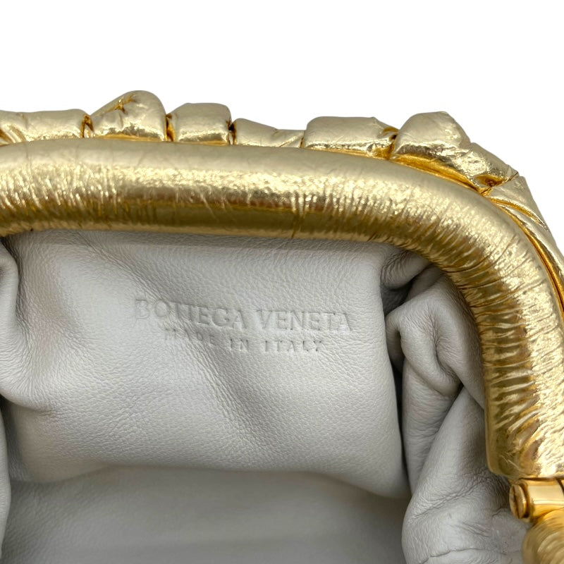 ボッテガ・ヴェネタ BOTTEGA VENETA  ザ ポーチ ミニ コインケース ゴールド レザー レディース ショルダーバッグ