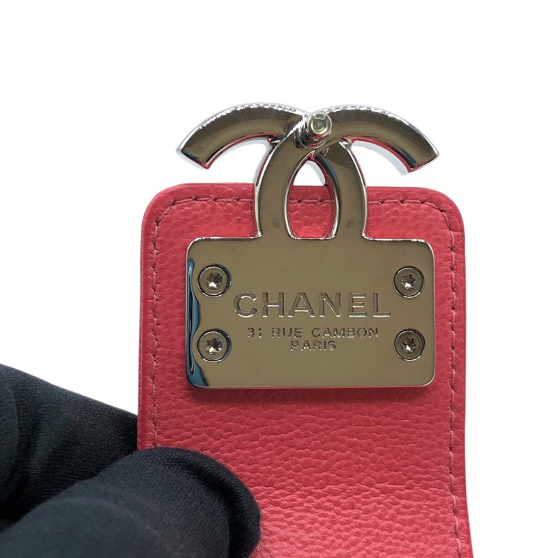 シャネル CHANEL マトラッセチェーンウォレット ピンク・シルバー金具 キャビア レディース ウォレットチェーン
