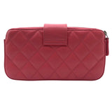 シャネル CHANEL マトラッセチェーンウォレット ピンク・シルバー金具 キャビア レディース ウォレットチェーン