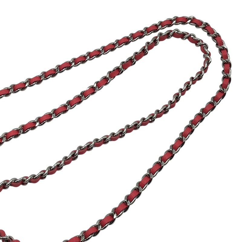 シャネル CHANEL マトラッセチェーンウォレット ピンク・シルバー金具 キャビア レディース ウォレットチェーン