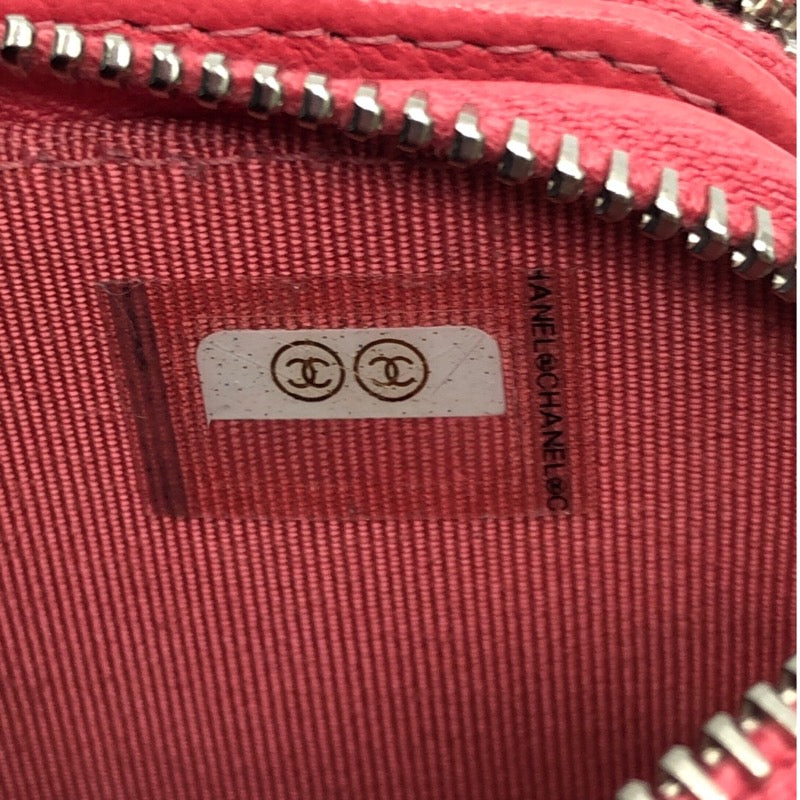 シャネル CHANEL マトラッセチェーンウォレット ピンク・シルバー金具 キャビア レディース ウォレットチェーン