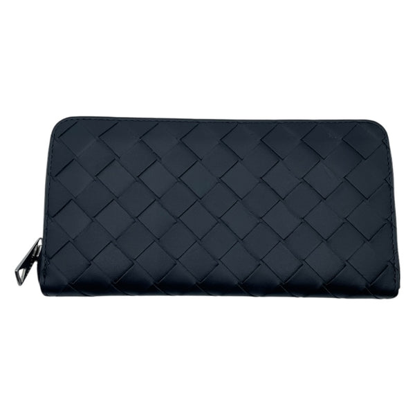 ボッテガ・ヴェネタ BOTTEGA VENETA イントレチャート 長財布 ブラック レザー ユニセックス 長財布