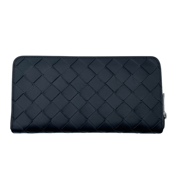 ボッテガ・ヴェネタ BOTTEGA VENETA イントレチャート 長財布 ブラック レザー ユニセックス 長財布