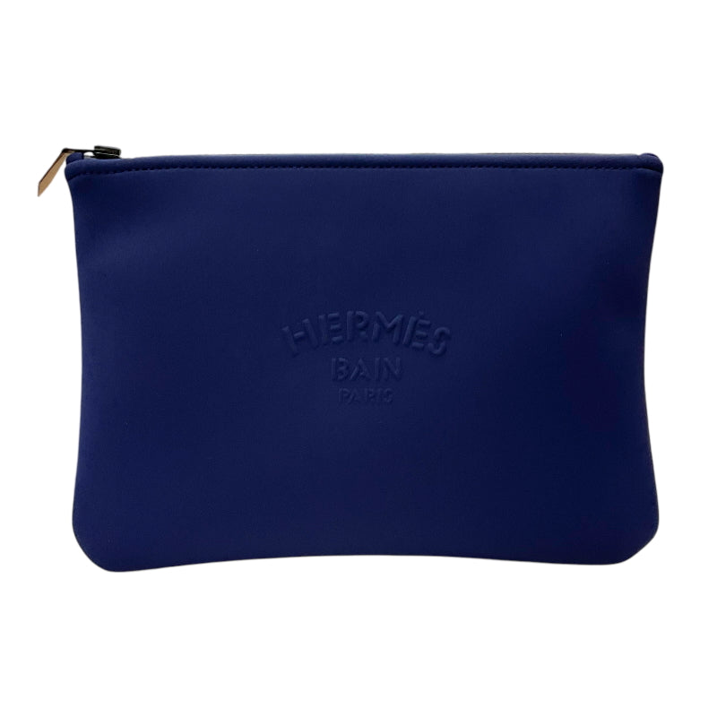 エルメス HERMES ネオバン MM ネイビー ポリアミド ユニセックス ポーチ