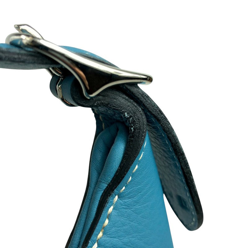 エルメス HERMES トリム31 □A刻 ブルージーン シルバー金具 フィヨルド レディース ショルダーバッグ
