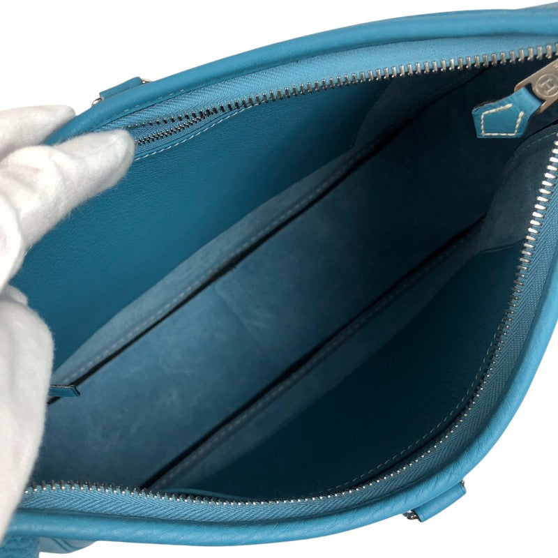 エルメス HERMES トリム31 □A刻 ブルージーン シルバー金具 フィヨルド レディース ショルダーバッグ