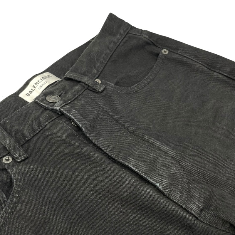 バレンシアガ BALENCIAGA デニムパンツ 681733 ブラック コットン ユニセックス デニムパンツ