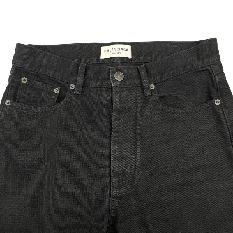 バレンシアガ BALENCIAGA デニムパンツ 681733 ブラック コットン ユニセックス デニムパンツ