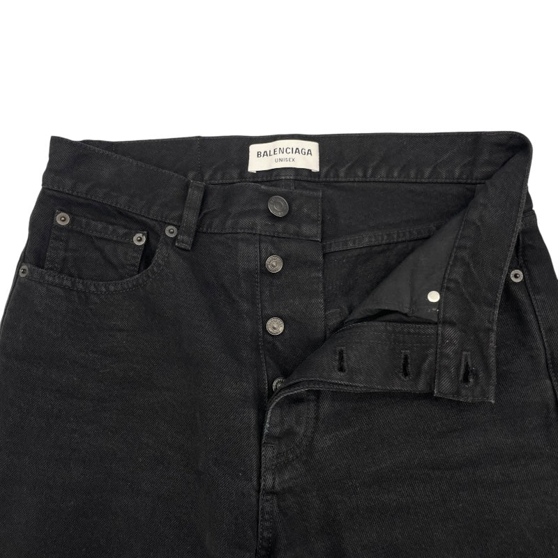 バレンシアガ BALENCIAGA デニムパンツ 681733 ブラック コットン ユニセックス デニムパンツ