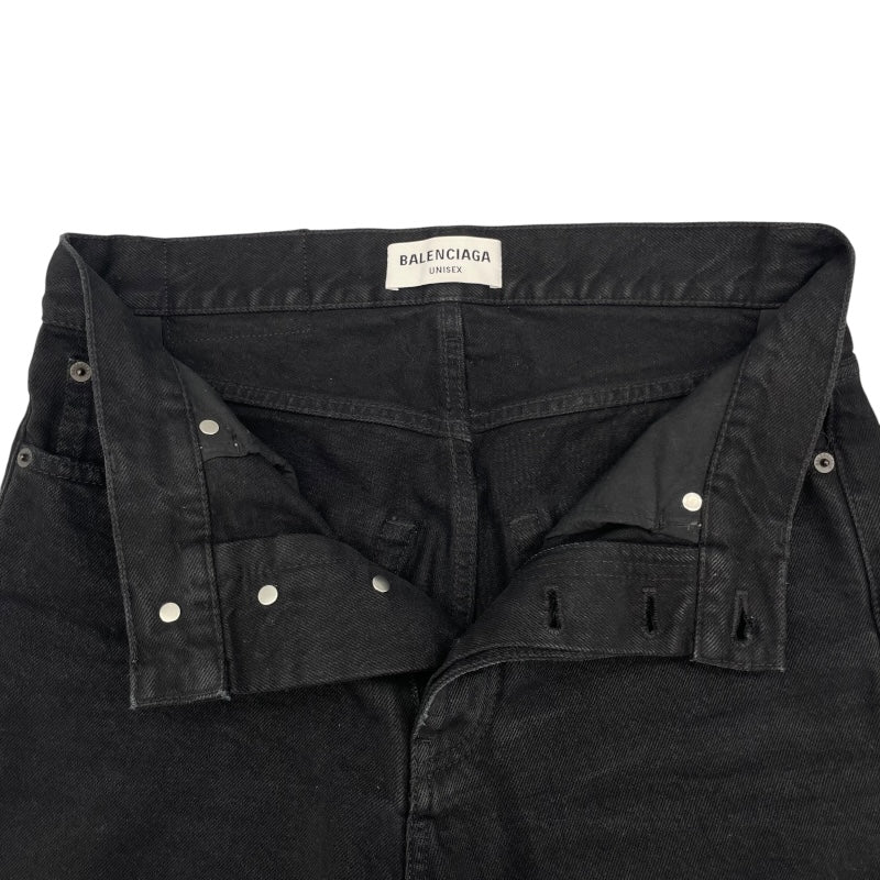 バレンシアガ BALENCIAGA デニムパンツ 681733 ブラック コットン ユニセックス デニムパンツ