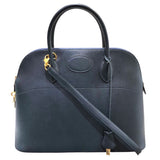 エルメス HERMES ボリード35  ○Z刻 ブルーインディゴ　ゴールド金具 クシュベル レディース ハンドバッグ